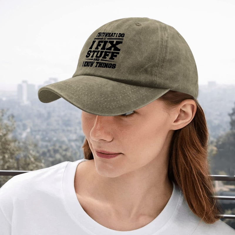 ACEMIRE That's What I Do I Fix Stuff and I Know Things Dad Hats for Men Graphic Baseball Cap Adjustable - Image 5